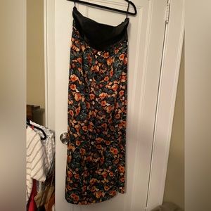 Anthropologie faux leather tube top dress.